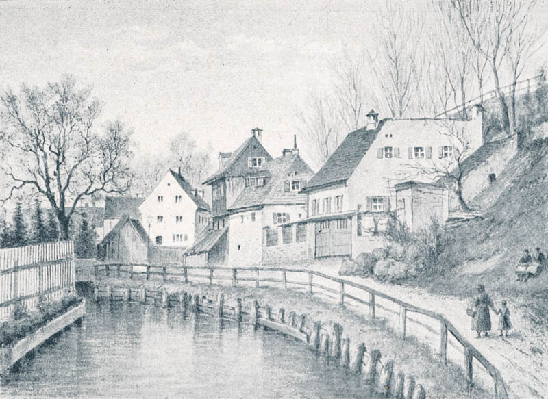 Häusergruppe am Giesinger Berg 1880